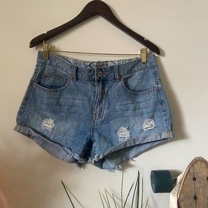 COPY - High Waisted Distressed Denim Shorts